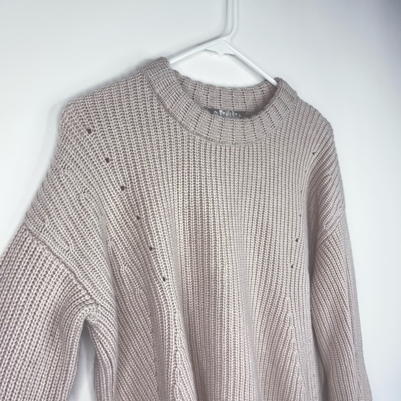 Athleta Wool Cashmere Cream Knit Sweater Crew Neck Neutral Cozy Cropped Small - Picture 3 of 11